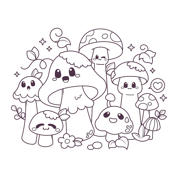 ฟรี Vector hand drawn mushroom  illustration