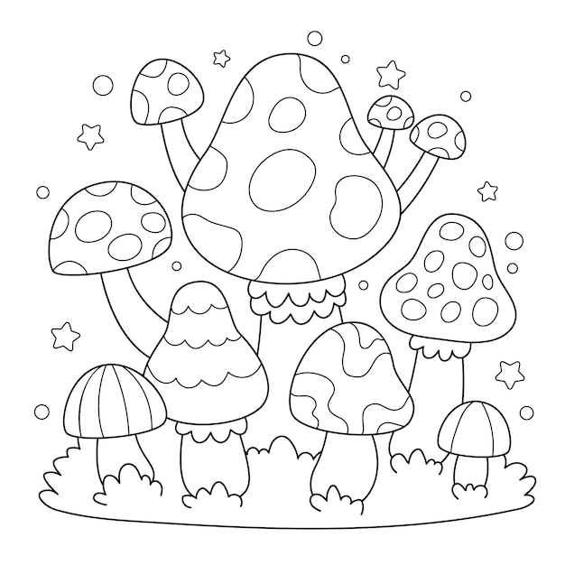 手描きキノコイラスト