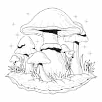 Free vector hand drawn mushroom  illustration