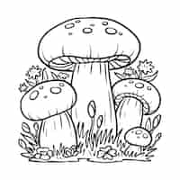 Vettore gratuito illustrazione dei funghi disegnata a mano