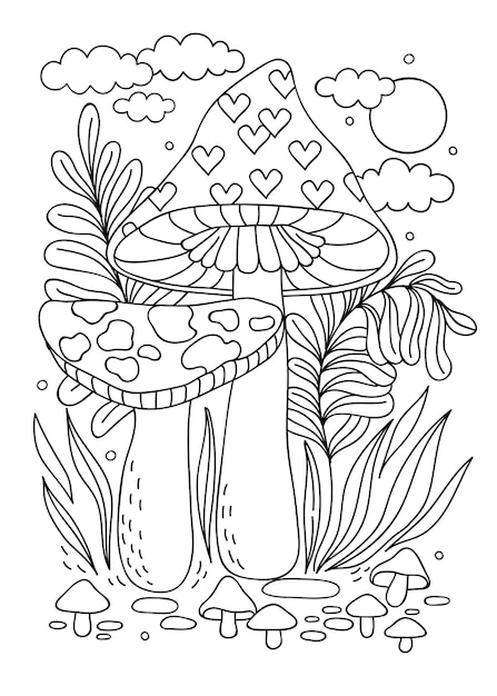 Hand drawn mushroom   illustration