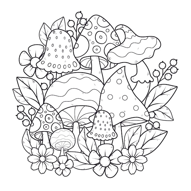 Hand drawn mushroom illustration