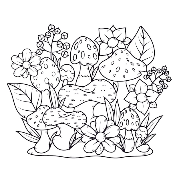 Free vector hand drawn mushroom illustration