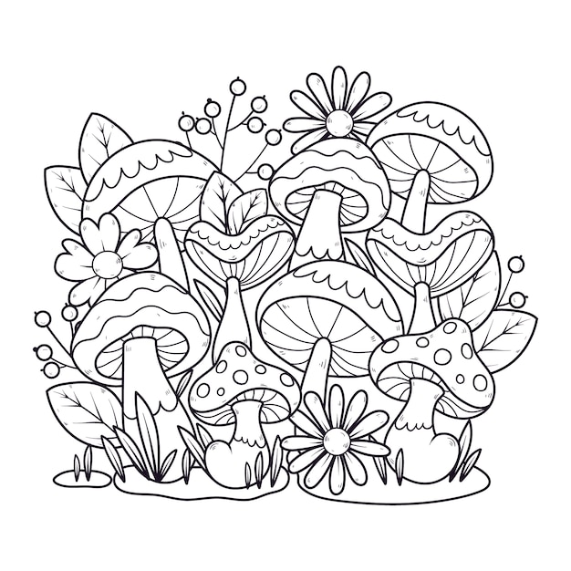 Free vector hand drawn mushroom illustration