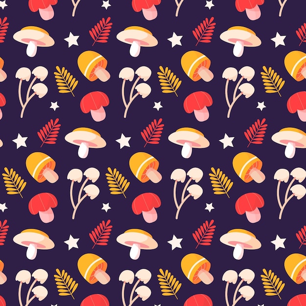 손으로 그린 된 버섯 패턴