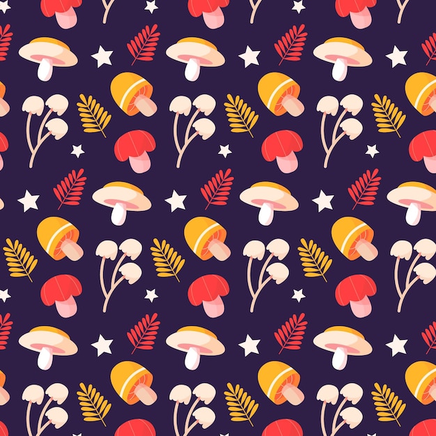 Hand drawn mushroom pattern