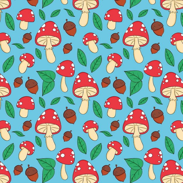 Hand drawn mushroom pattern