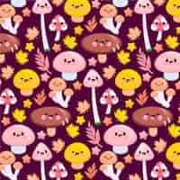 Free vector hand drawn mushroom pattern