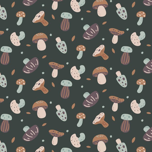 Hand drawn mushroom pattern