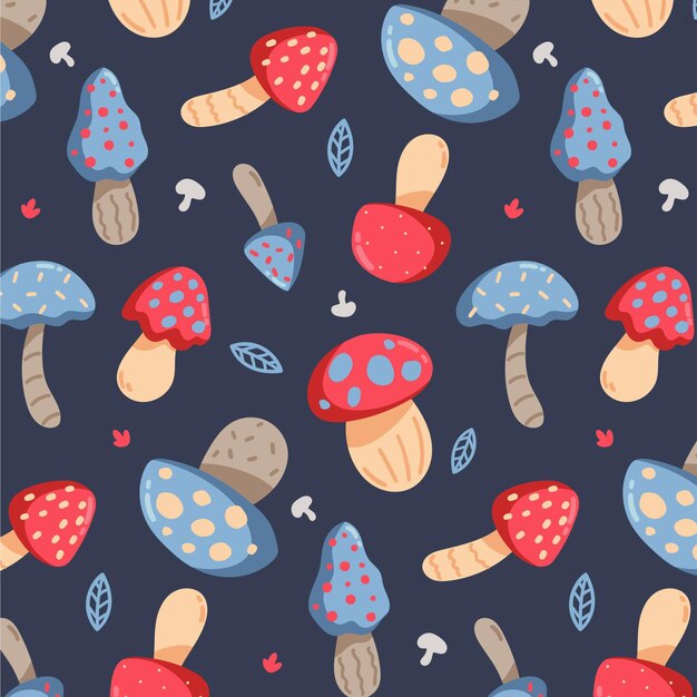 Hand drawn mushroom pattern