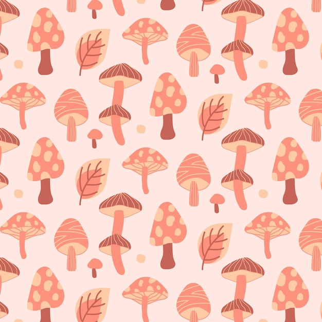 Free vector hand drawn mushroom pattern