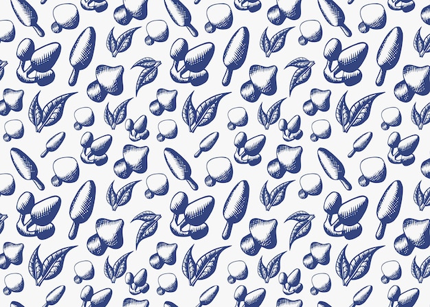 Free vector hand drawn mushroom pattern