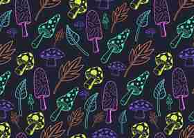 Free vector hand drawn mushroom pattern