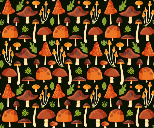 Free vector hand drawn mushroom pattern