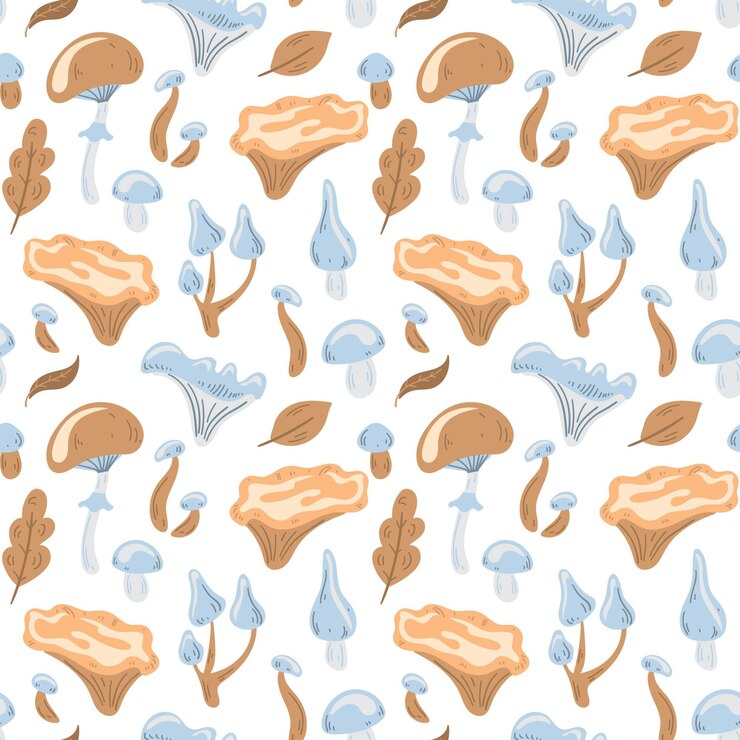 Free Vector hand drawn mushroom pattern