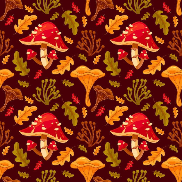 Free vector hand drawn mushroom pattern