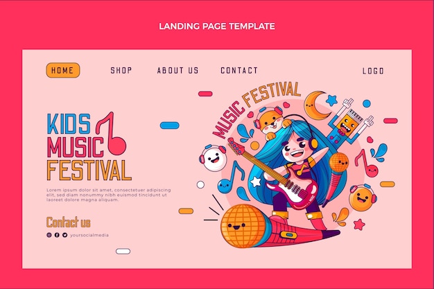 Hand drawn music festival landing page