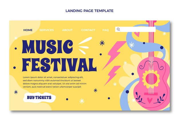 Hand drawn music festival landing page