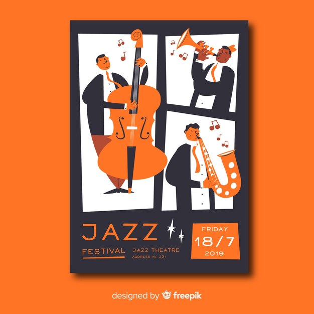 hand drawn music festival poster template