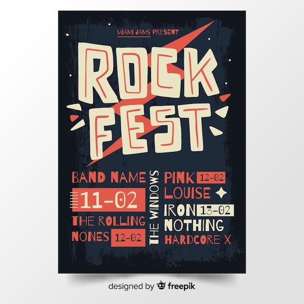 Free vector hand drawn music festival poster