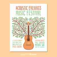 Free vector hand drawn music festival poster