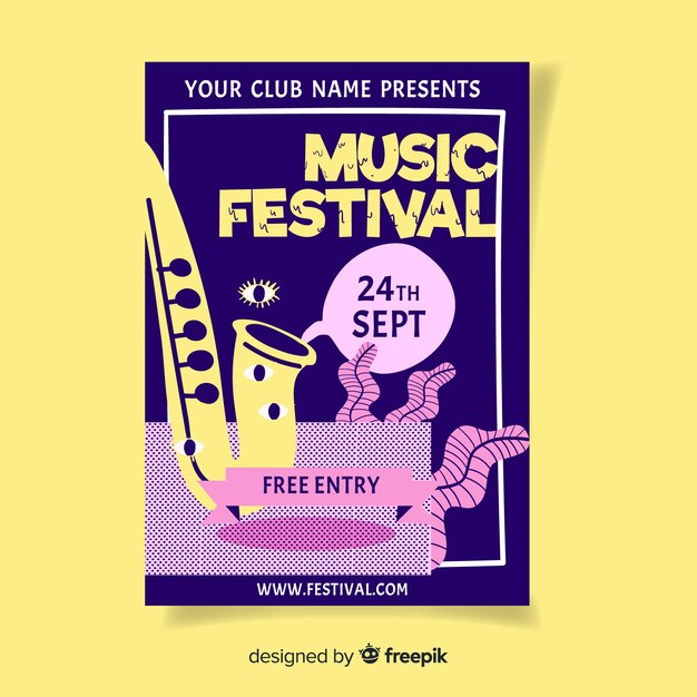 hand drawn music festival poster