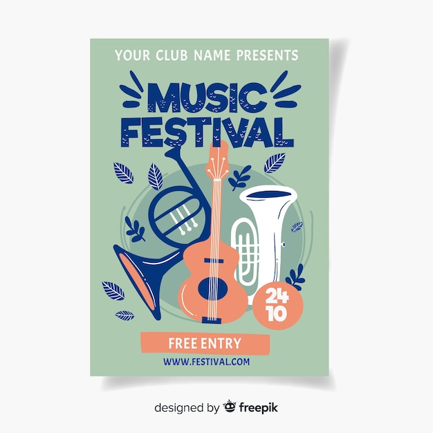 Hand drawn music festival poster