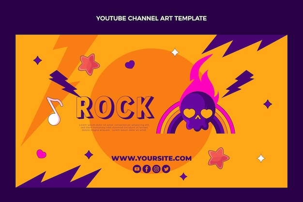 Vettore gratuito canale youtube del festival musicale disegnato a mano