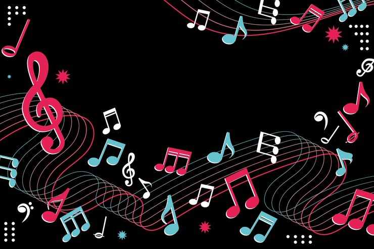 Free Vector hand drawn music notes background