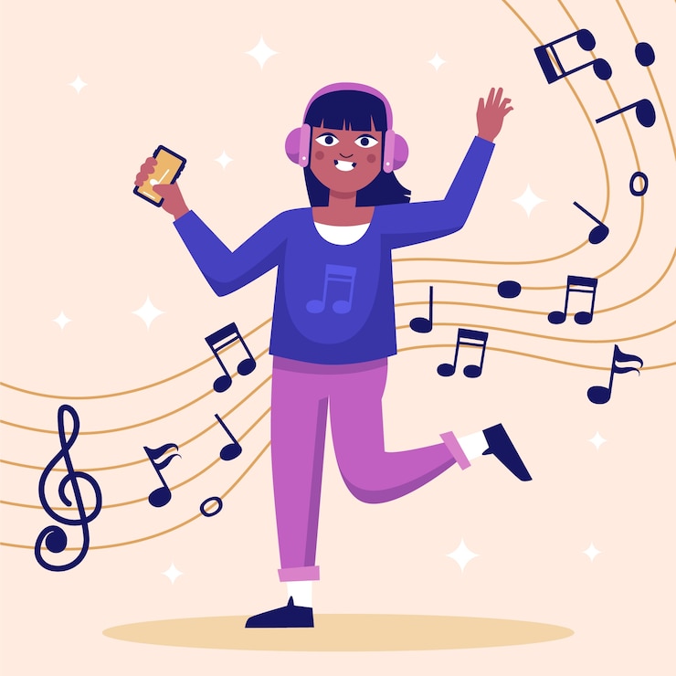 Free Vector hand drawn music notes illustration