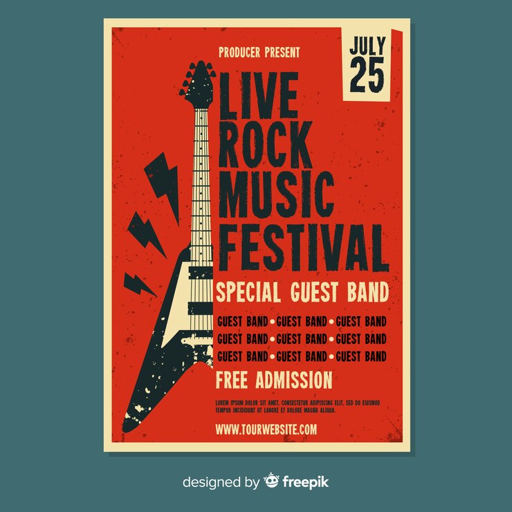Free Vector hand drawn music poster template