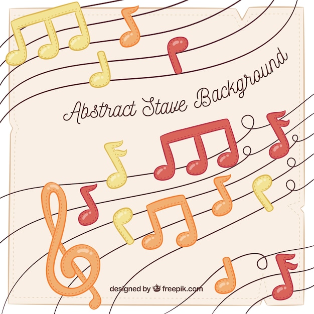 Free vector hand drawn musical notes background