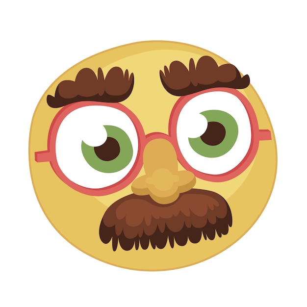 Free vector hand drawn mustache emoji illustration