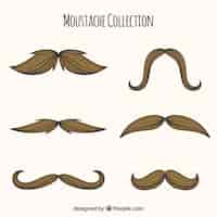 Free vector hand-drawn mustache pack