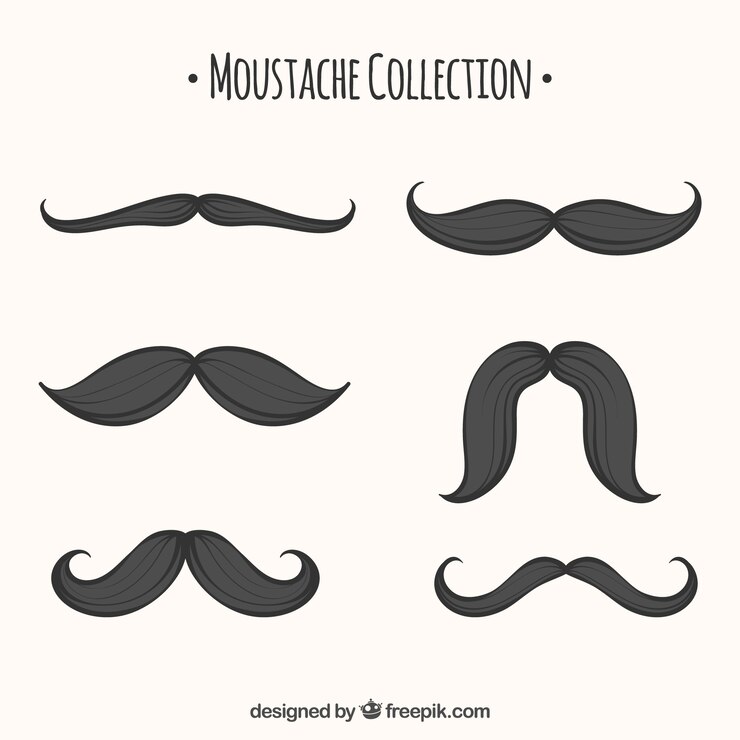 Free Vector hand drawn mustache set
