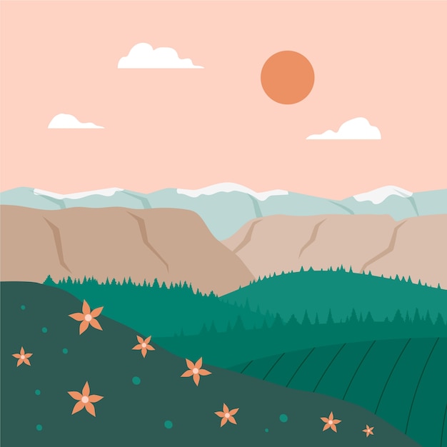 Free vector hand drawn muted colors illustration