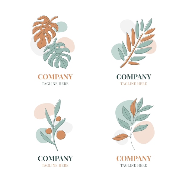 Free vector hand drawn muted colors logo design