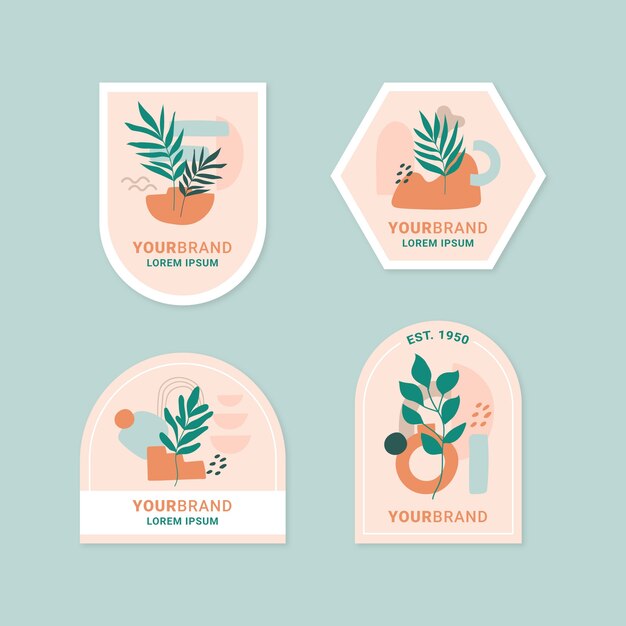 Hand drawn muted colors logo design