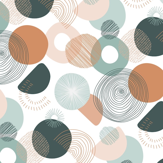 Hand drawn muted colors pattern design