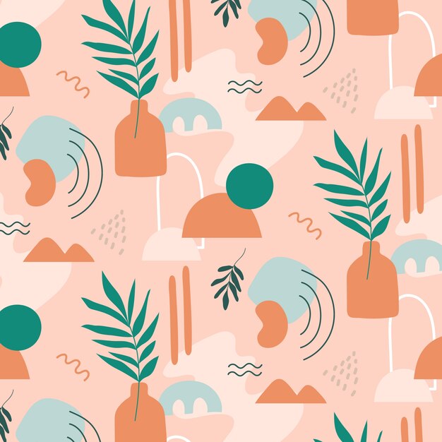 hand drawn muted colors pattern design