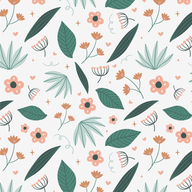 Hand drawn muted colors pattern design