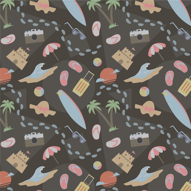 Hand drawn muted colors pattern design