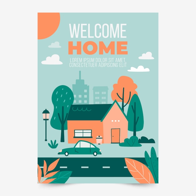 Hand drawn muted colors poster design