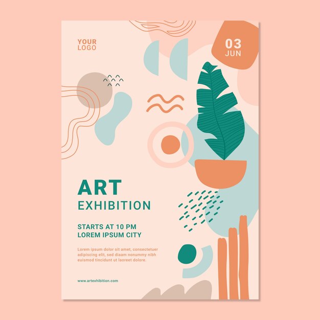 hand drawn muted colors poster template