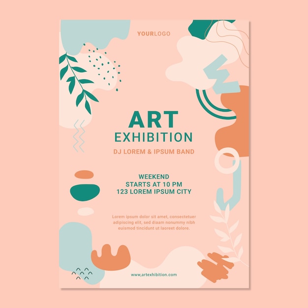 hand drawn muted colors poster template