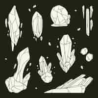 Free vector hand drawn mystic stones collection