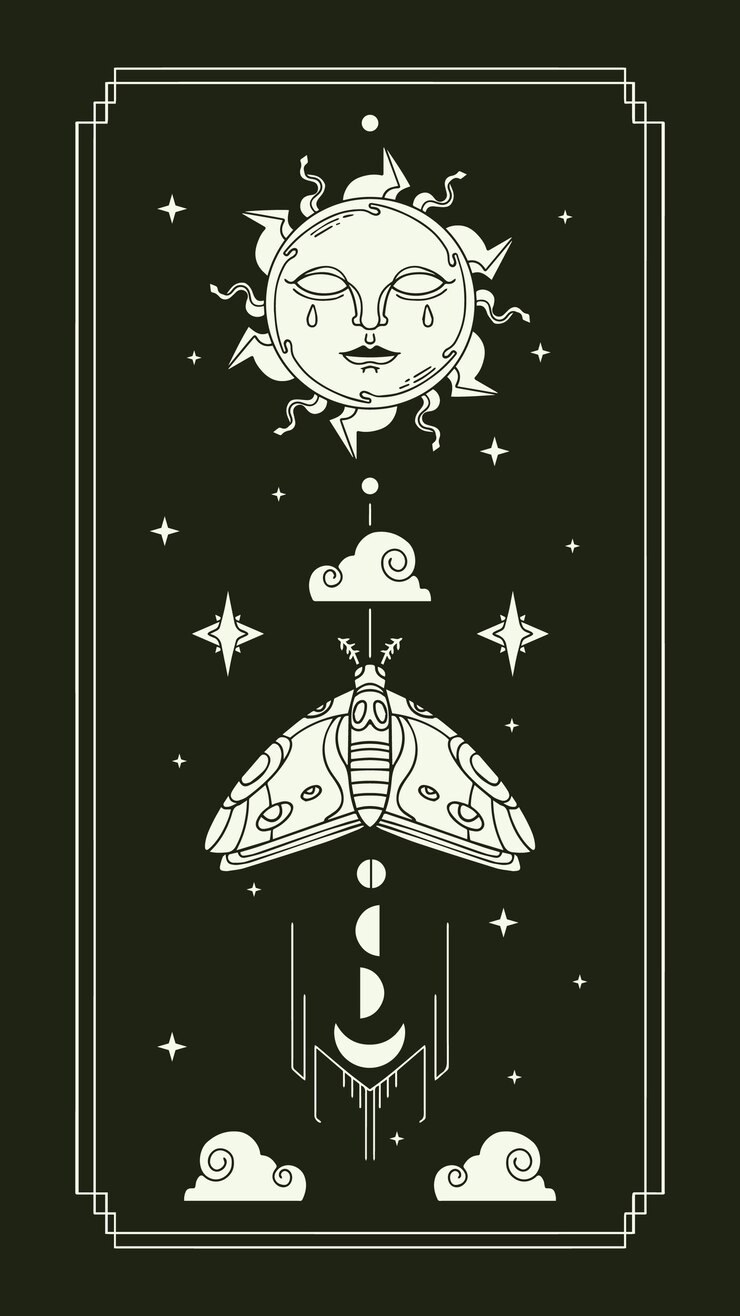 Free Vector hand drawn mystic wallpaper