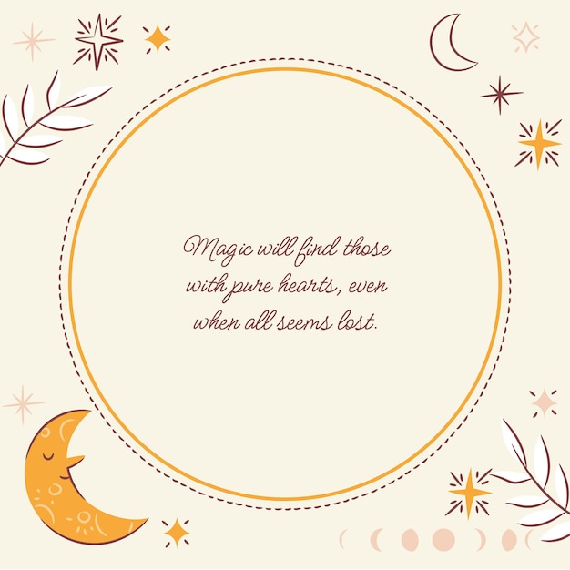 Free vector hand drawn mystical quote background