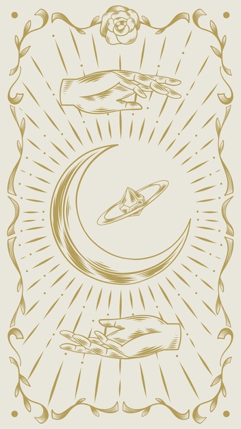 Free vector hand drawn mystical tarot mobile wallpaper