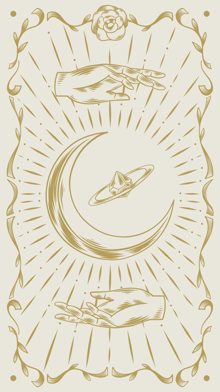 Free Vector hand drawn mystical tarot mobile wallpaper